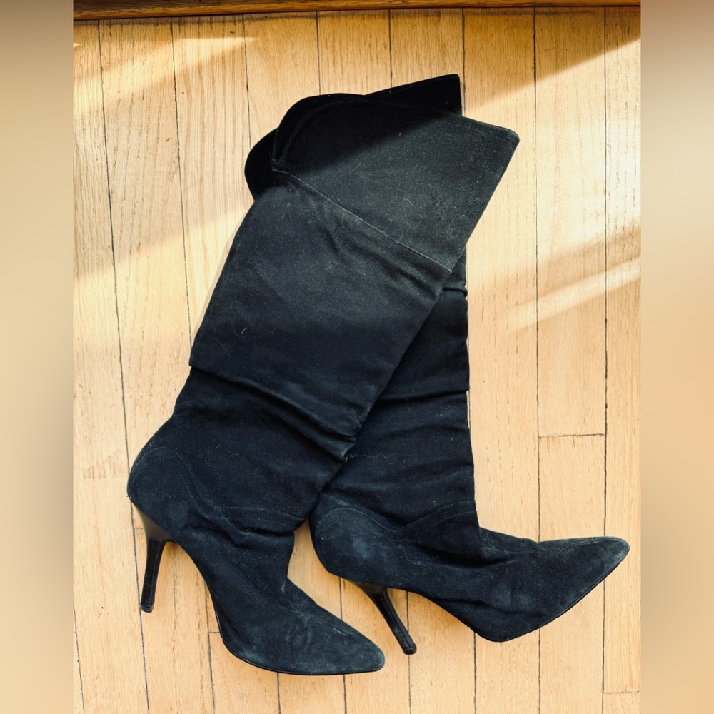 Real suade leather stiletto boots 🖤